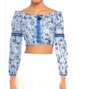 Poupette‎ St Barth Nana off-the-shoulder crop top